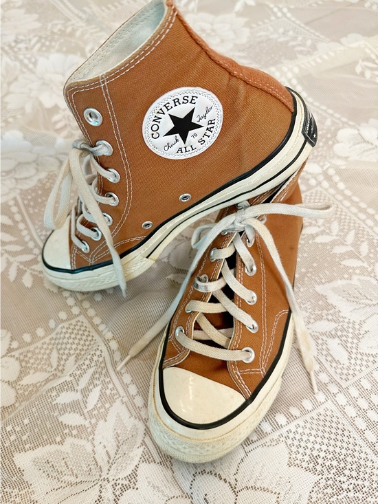 Converse Shoes - Converse High Top Sneakers in Burnt Orange with White Accents